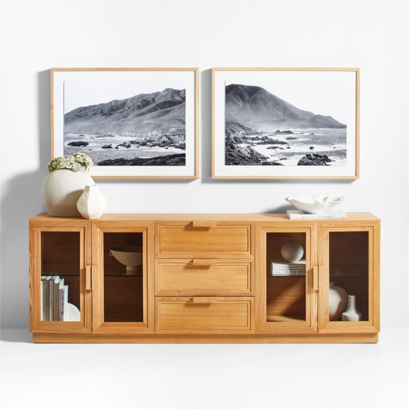 "Golden Coast I" by Wesley and Emma Teague Black and White Photograph  40"x30" Framed Wall Art Print - Image 1