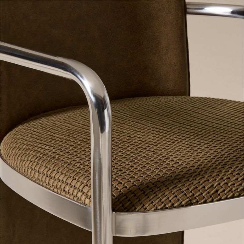 Somis Chestnut Brown Leather Dining Chair by Kravitz Design - Image 7