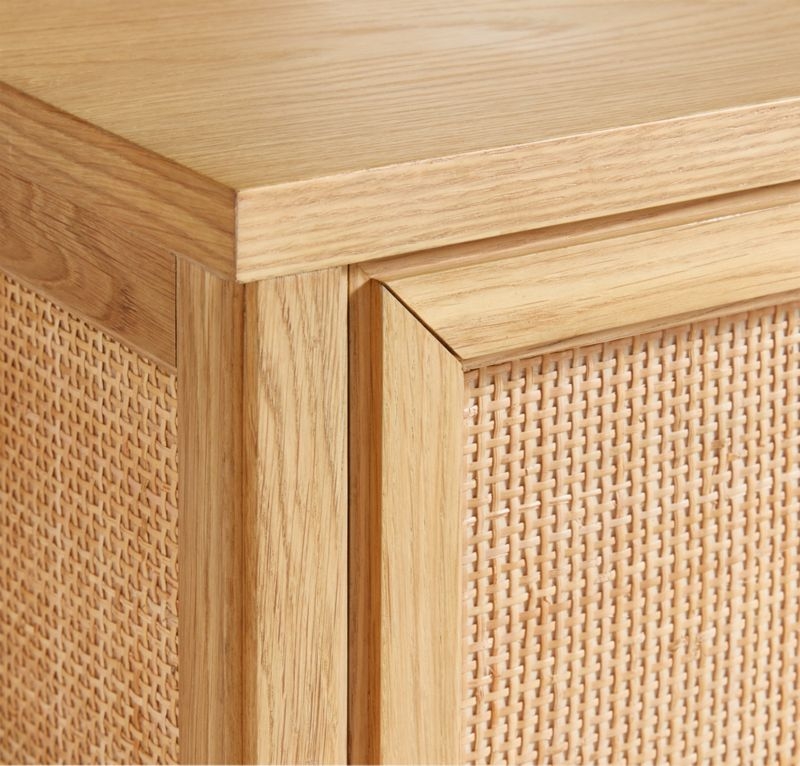 Campagna 29.3" Rattan and Natural Oak Wood Nightstand - Image 4
