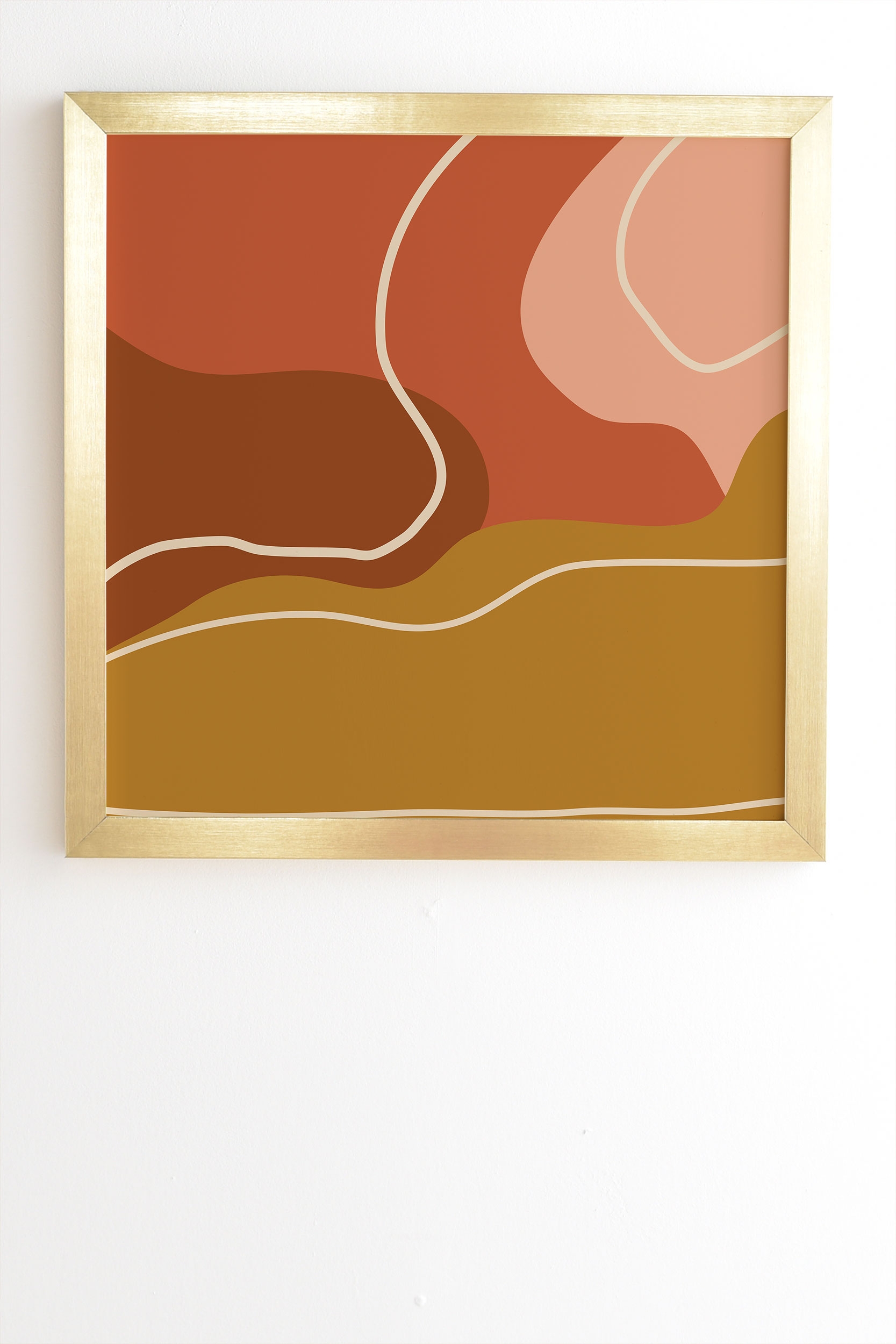 Abstract Organic Shapes In Zen by June Journal - Framed Wall Art Basic Gold 8" x 9.5" - Image 1
