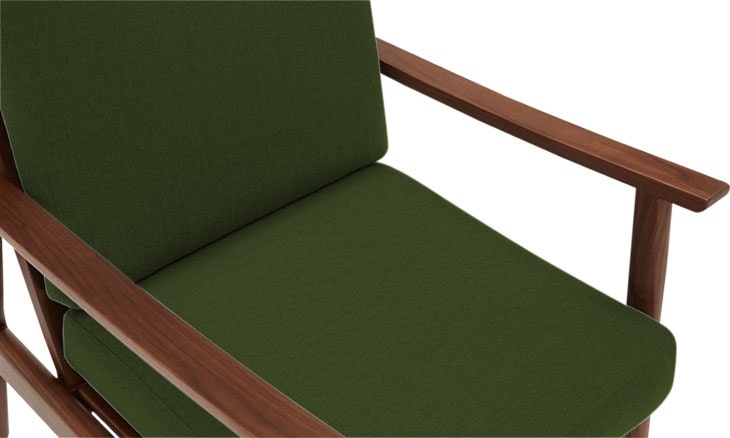 Green Paley Mid Century Modern Chair - Royale Forest - Walnut - Image 4
