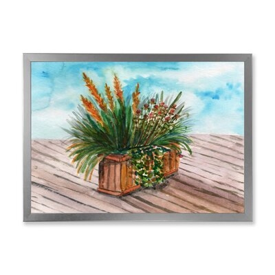 Yellow Spikelets Of Houseplant With Green Stems - Traditional Canvas Wall Art Print-FDP35072 - Image 0