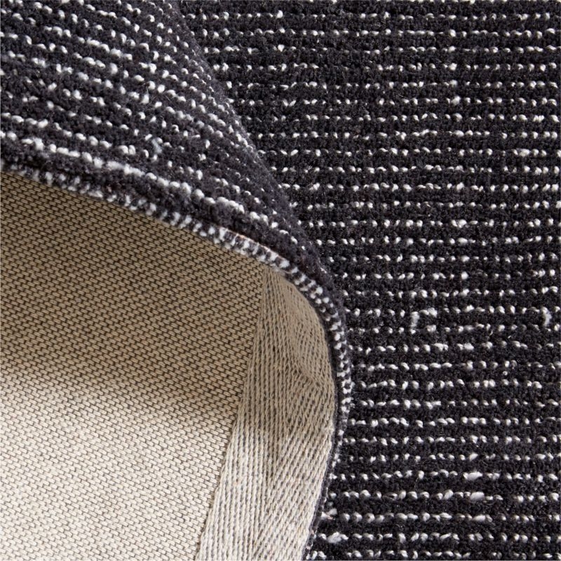 Vaughn Performance Wool-Blend Handwoven Black Area Rug 6'x9' - Image 1