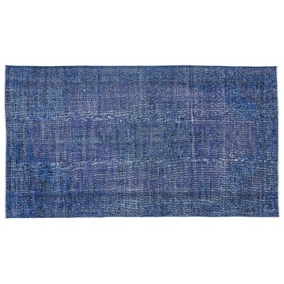 One-of-a-Kind Qunitero Hand-Knotted 1960s Turkish Blue/Gray 4'7'' x 8'3'' Area Rug - Image 0