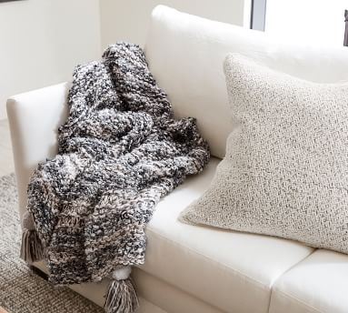 Celeste Upholstered Sofa 76.5", Polyester Wrapped Cushions, Sunbrella(R) Performance Chenille Salt - Image 3