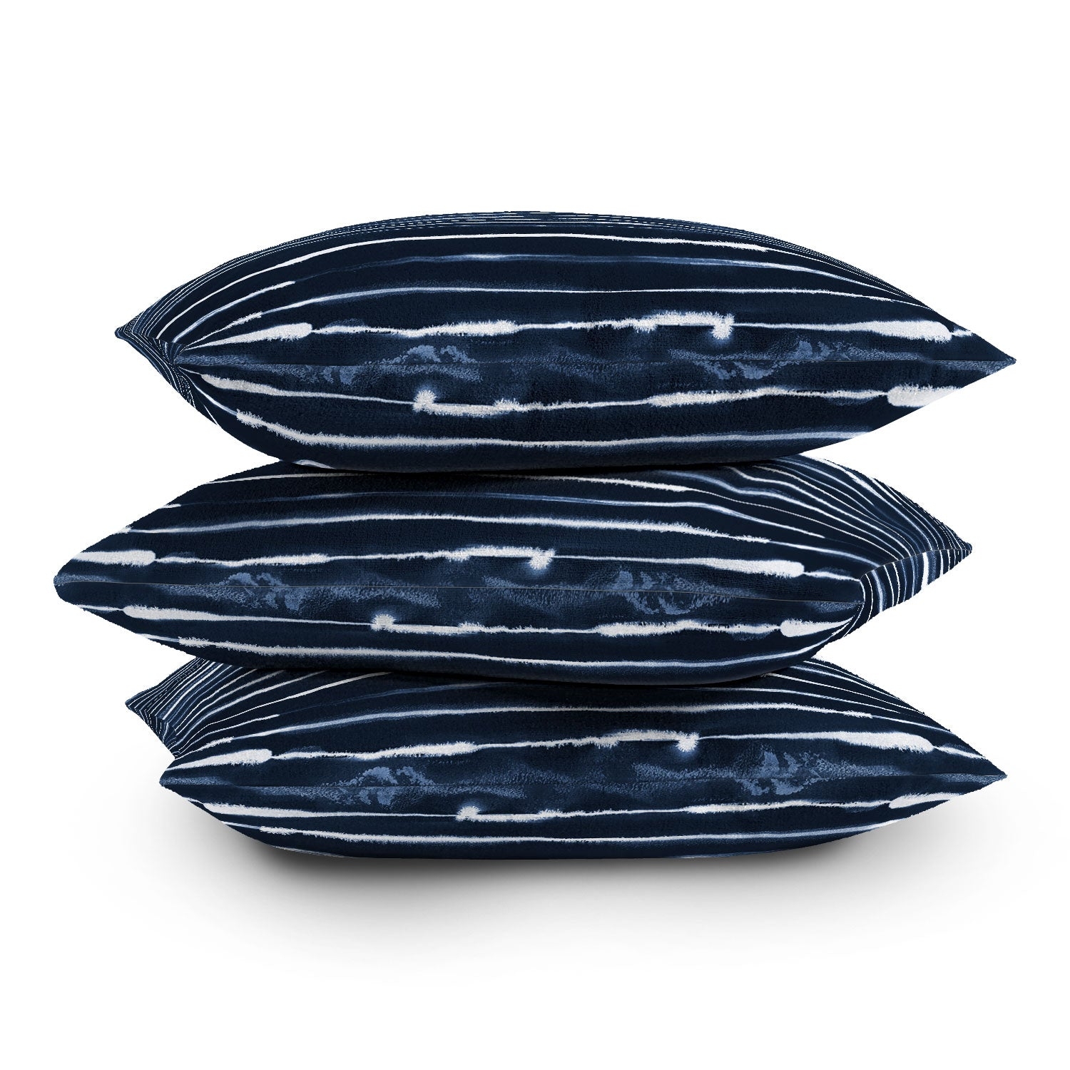 Navy Ink Stripes by Ninola Design, Throw Pillow, 20" x 20" - Image 3