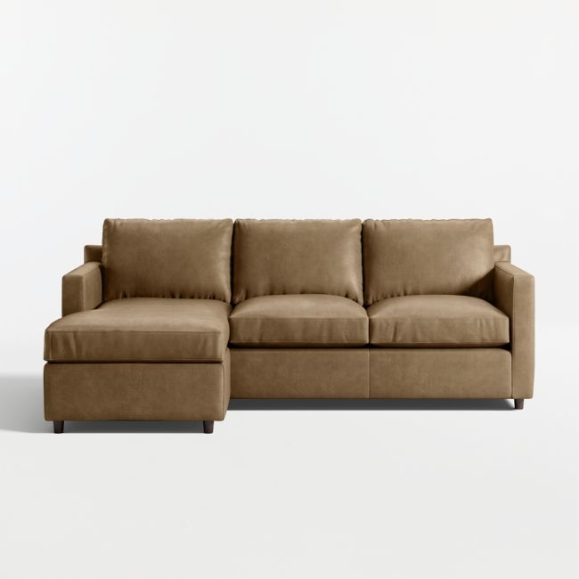 Barrett II 91" Leather Left-Arm Storage Chaise Lounge Queen Sleeper Sectional Sofa - Image 0