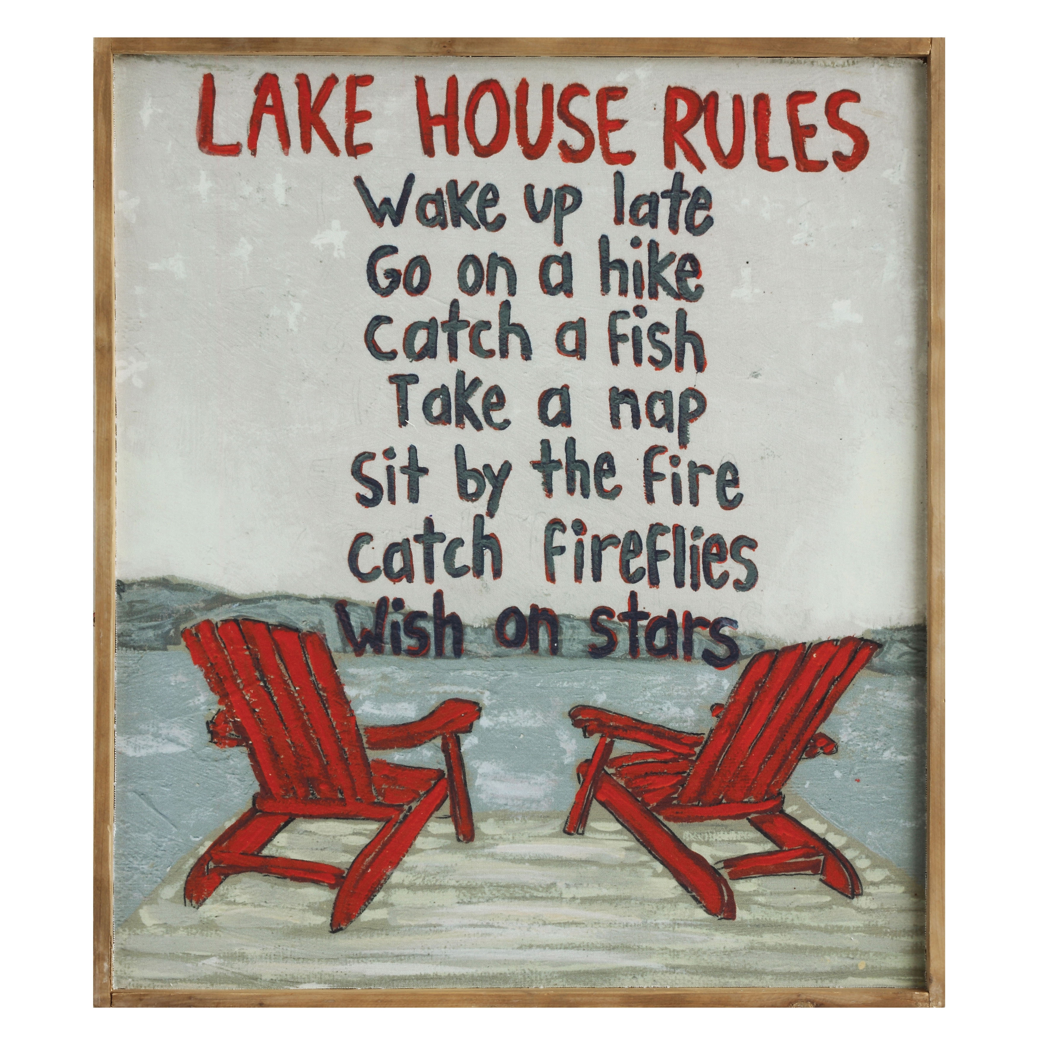 "Lake House Rules ..." Framed Wall Art - Image 0