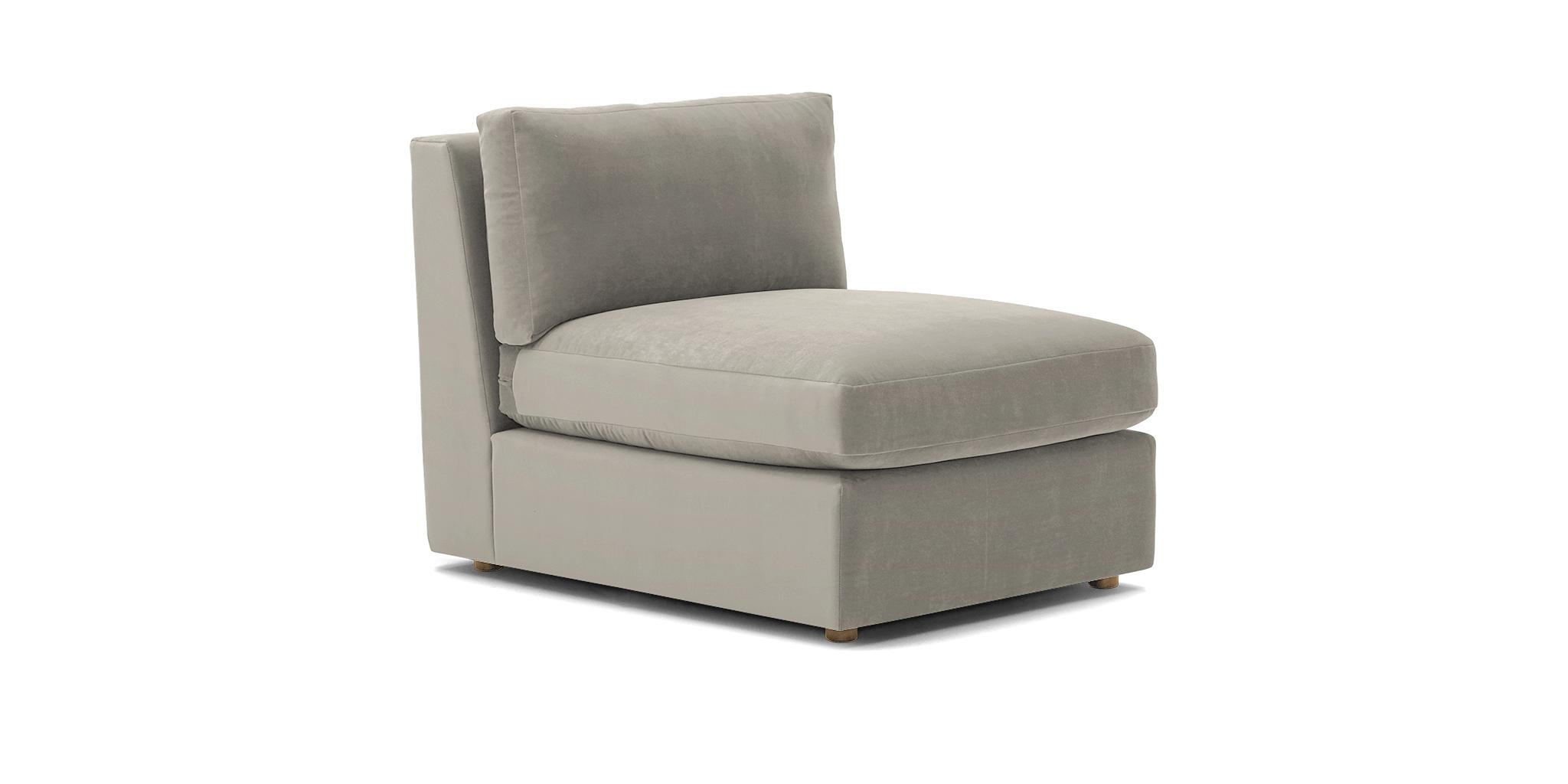 White Daya Mid Century Modern Armless Chair - Bloke Cotton - Image 1
