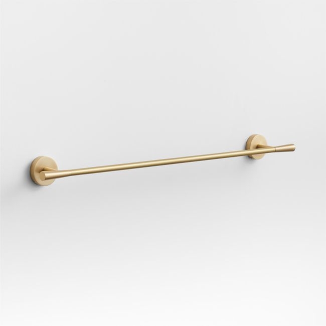 Tapered Brushed Brass Bath Towel Bar 24" - Image 0