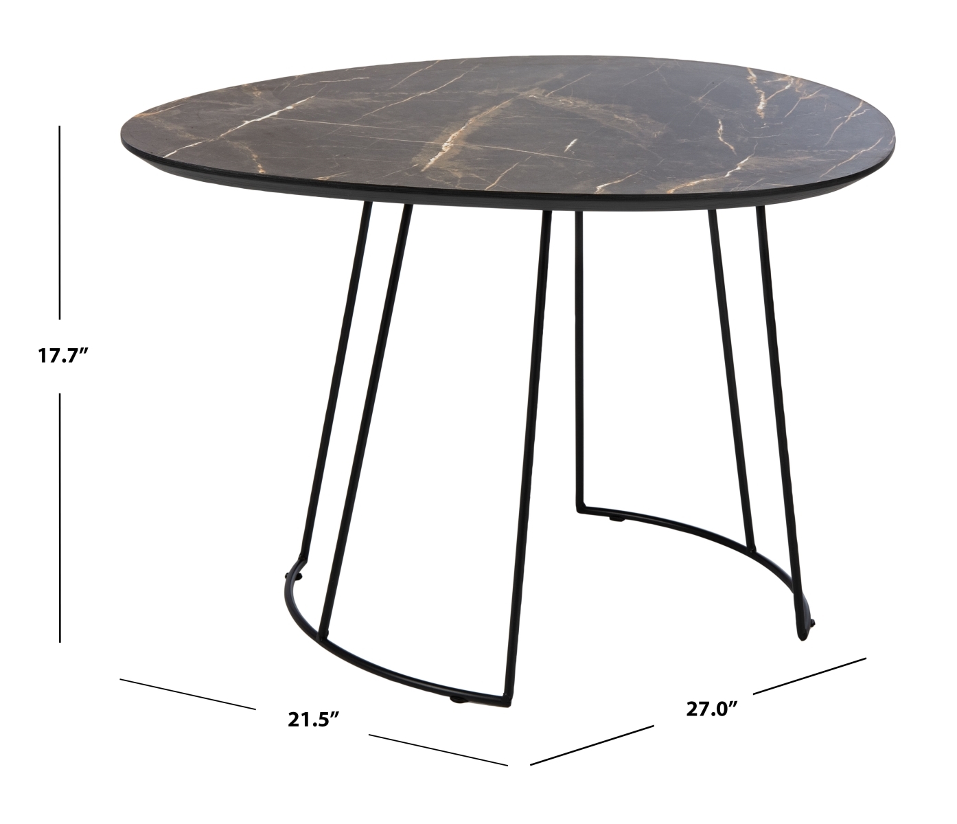Brooks Side Table - Dark Sandstone / Black - Safavieh - Image 8