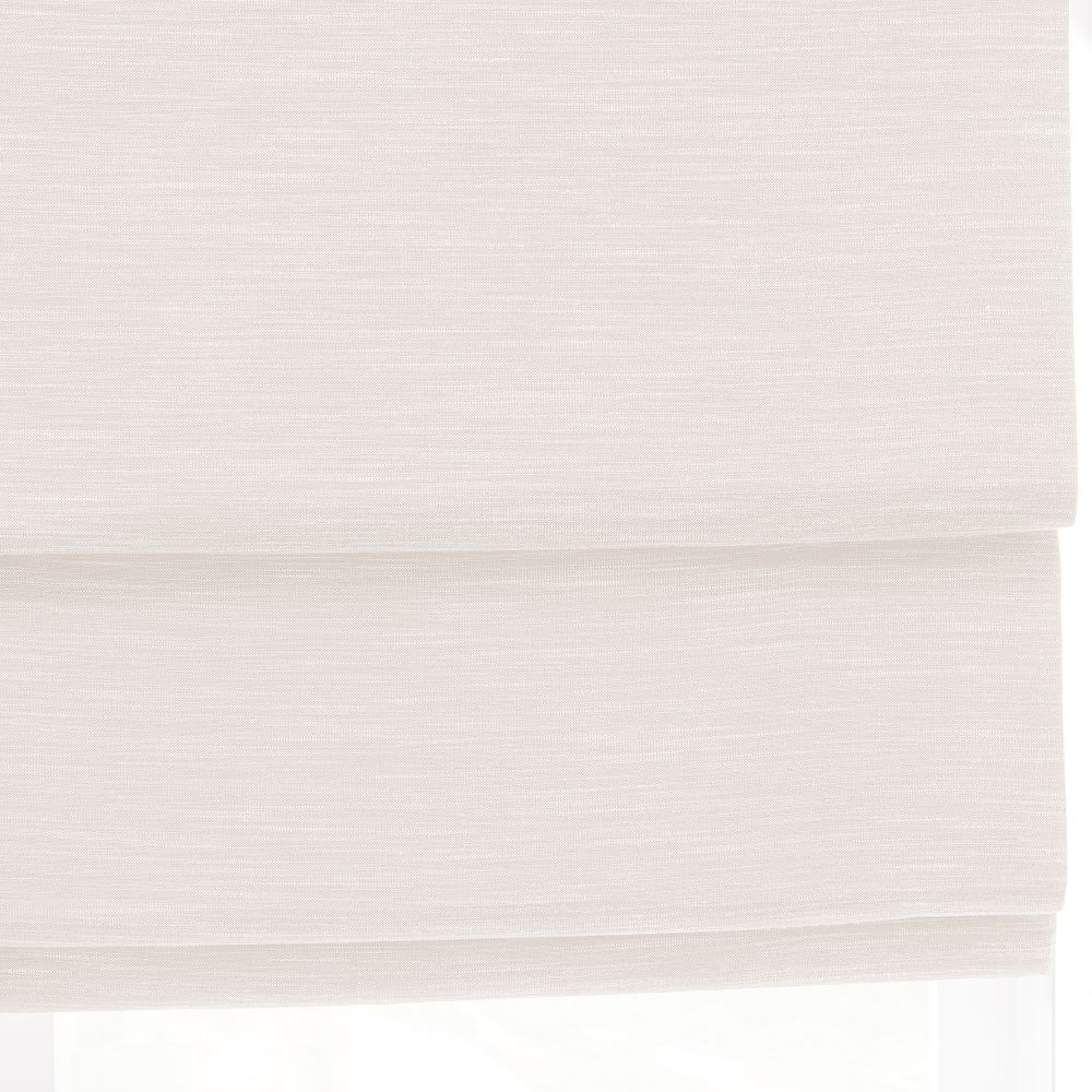 Striated Cordless Roman Shade, Washed White, 33"x66" - Image 0