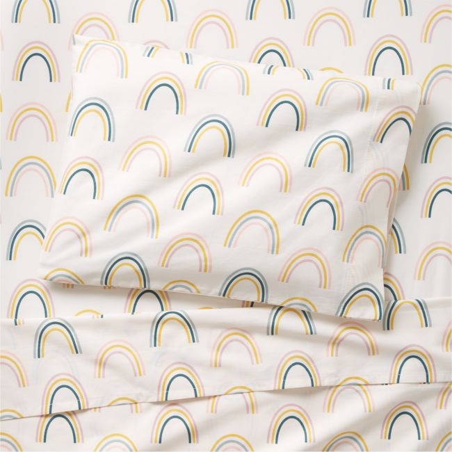 Stay Cool Asha Rainbow 100% Organic Cotton Toddler Sheet Set - Image 0