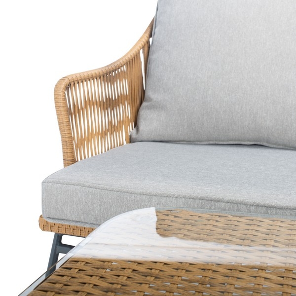 Indoor-Outdoor Lonra 7 Pc Lounger Set - Natural/Grey - Safavieh - Image 3