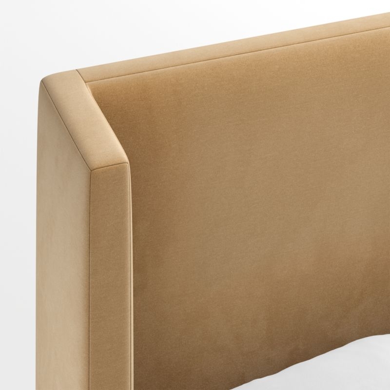 Arden Camel Brown Upholstered King Bed with 52" Headboard - Image 1