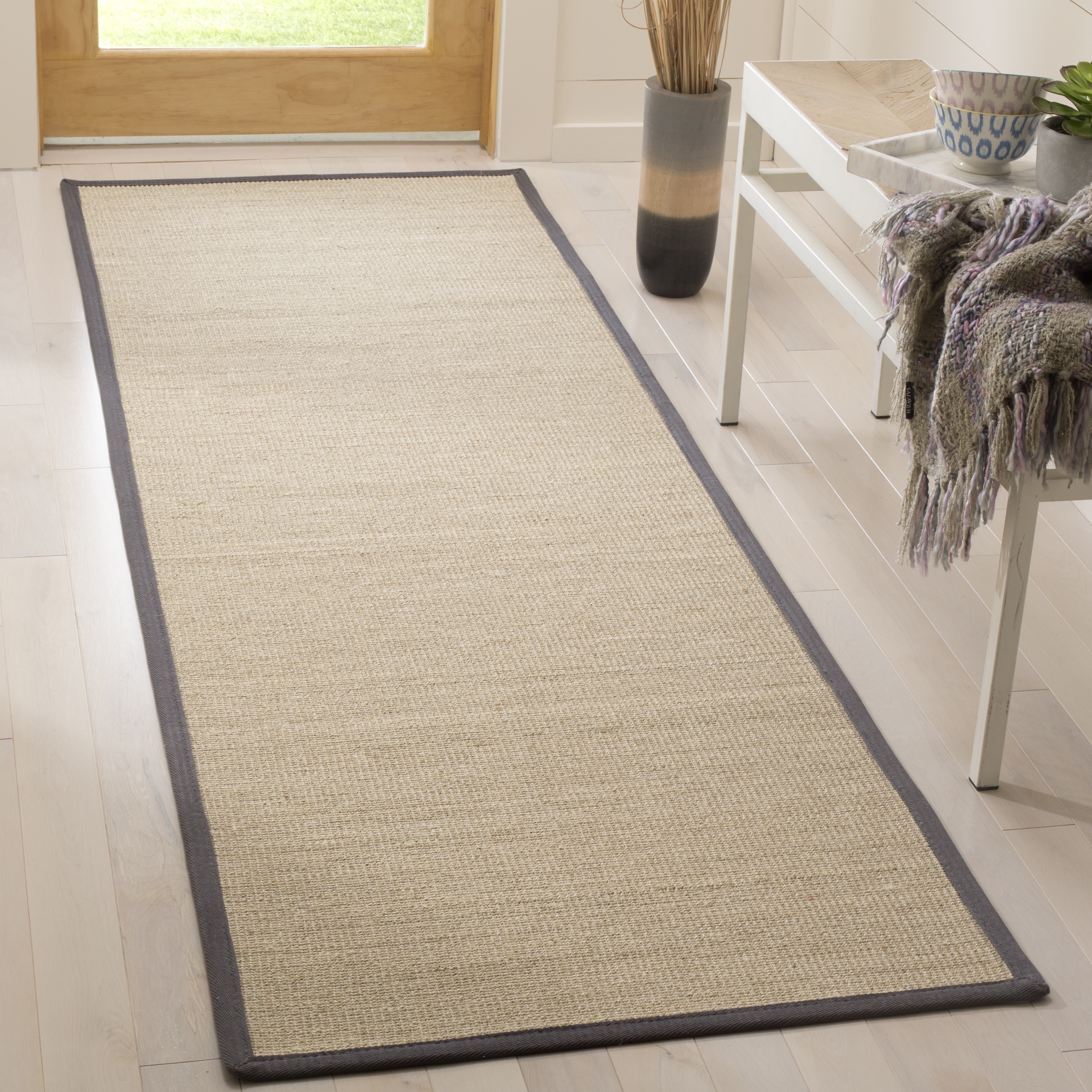 Arlo Home Woven Area Rug, NF131B, Natural/Dark Grey,  2' 6" X 8' - Image 1