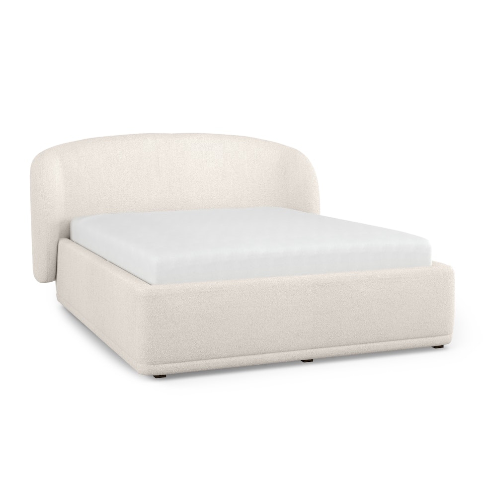 Kayra Queen Upholstered Storage Bed - Ivory Bouclé - Image 0