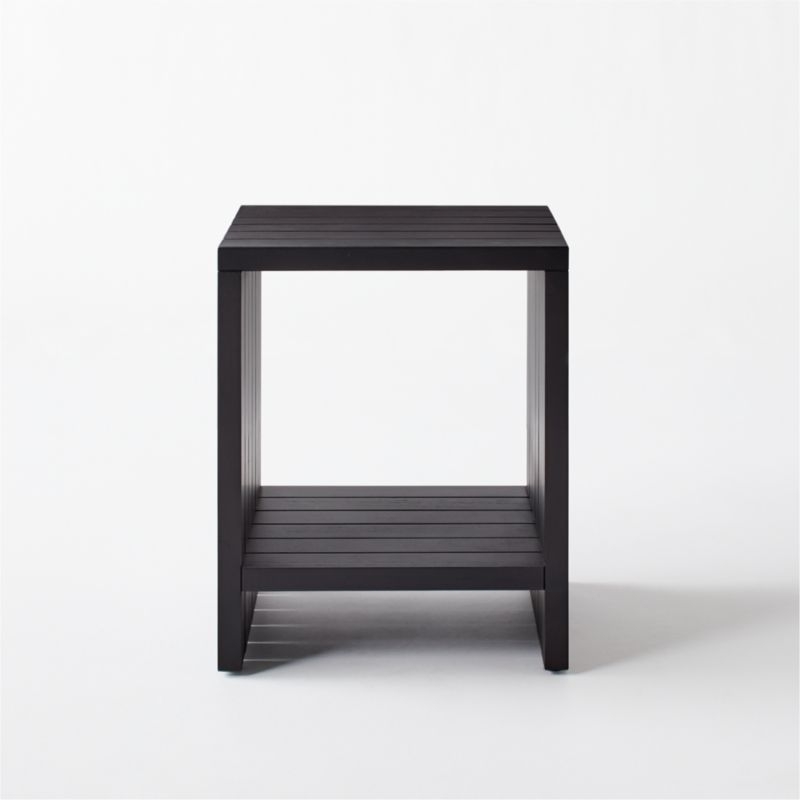 Teak Black Bathroom Stool - Image 2