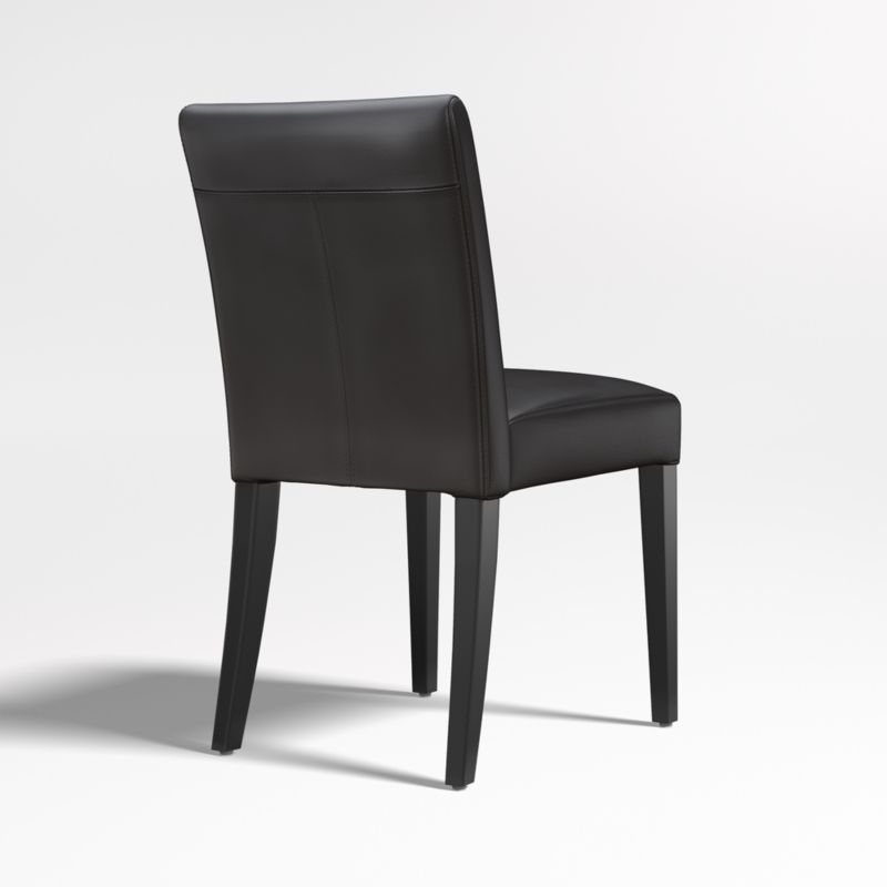 Lowe Onyx Leather Dining Chair with Ebony Wood Legs - Image 3