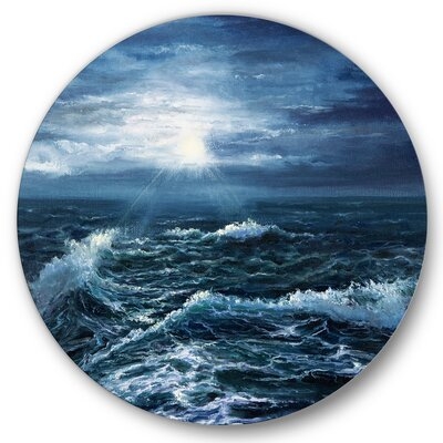Sunshine Through The Ocean Waves - Nautical & Coastal Metal Circle Wall Art - Image 0
