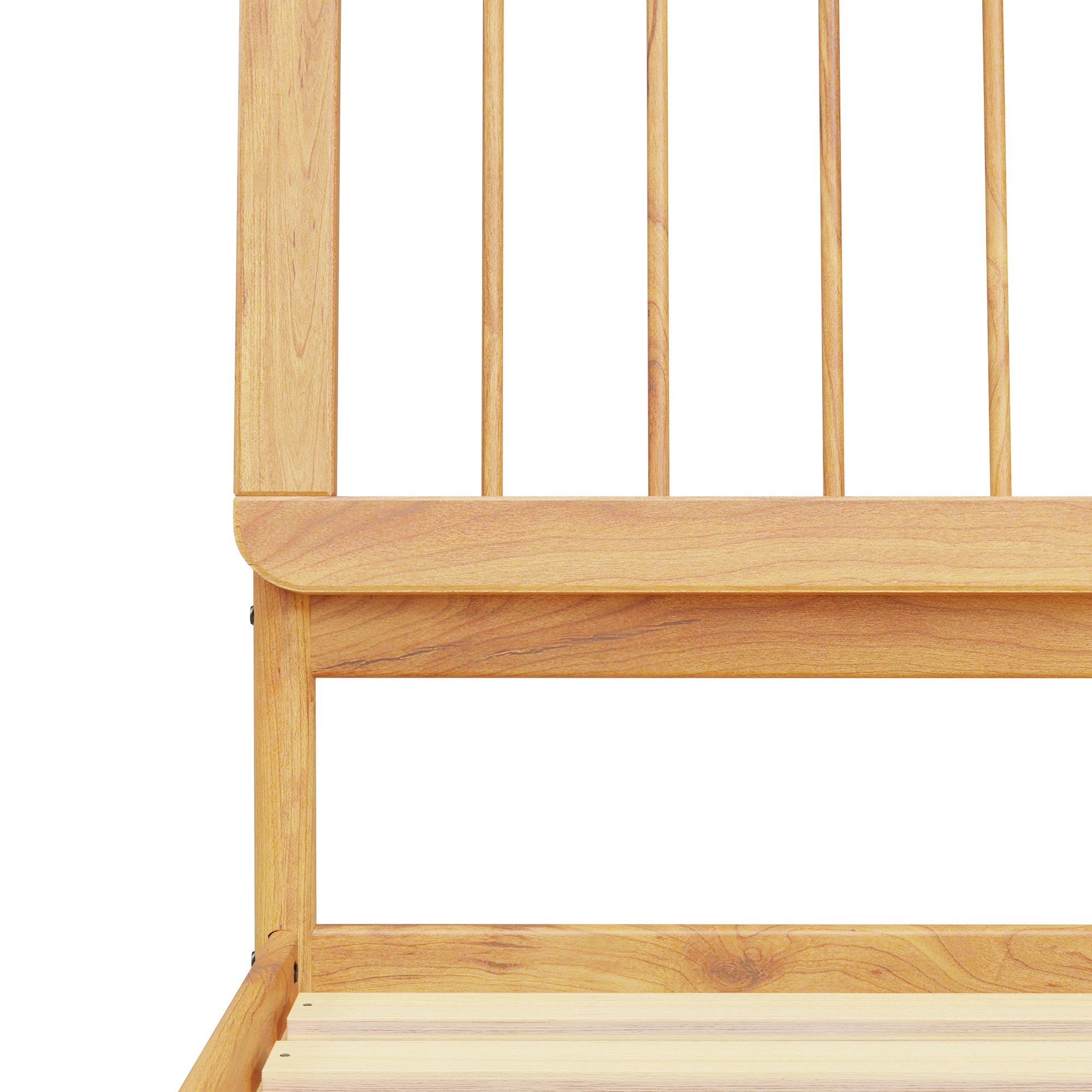 Mid-Century Modern Solid Wood King Spindle Bed – Natural Pine - Image 6