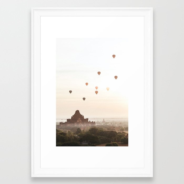 Bagan V Framed Art Print by Luke Gram - Scoop White - Small 13" x 19"-15x21 - Image 0