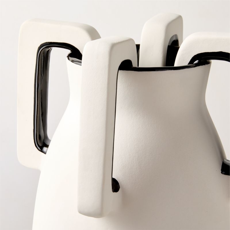 Ethel White and Black Ceramic Vase - Image 2