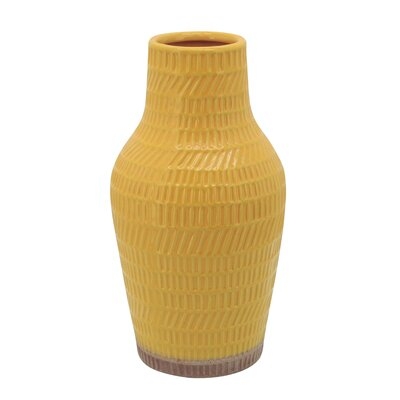 Fanning Yellow 12" Indoor / Outdoor Ceramic Table Vase - Image 0