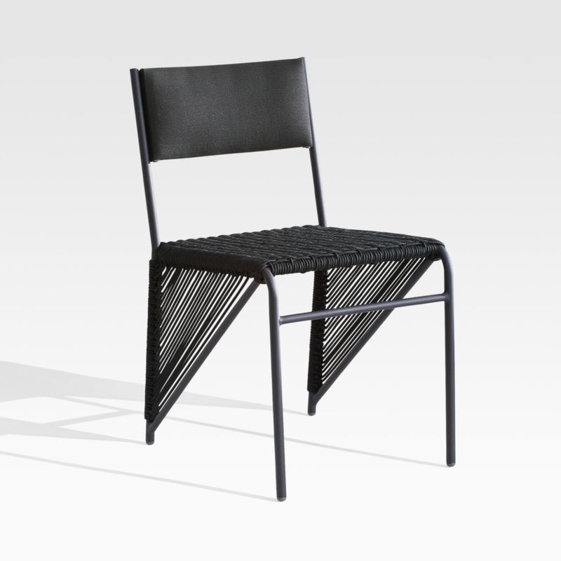 Dorado Black Small Space Outdoor Dining Chair - Image 2