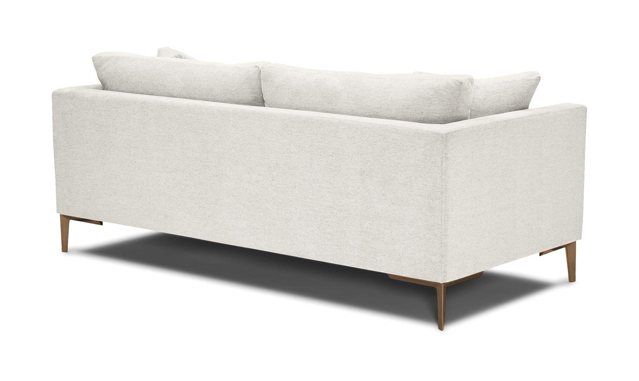 White Ainsley Mid Century Modern Sofa - Tussah Snow - Image 3