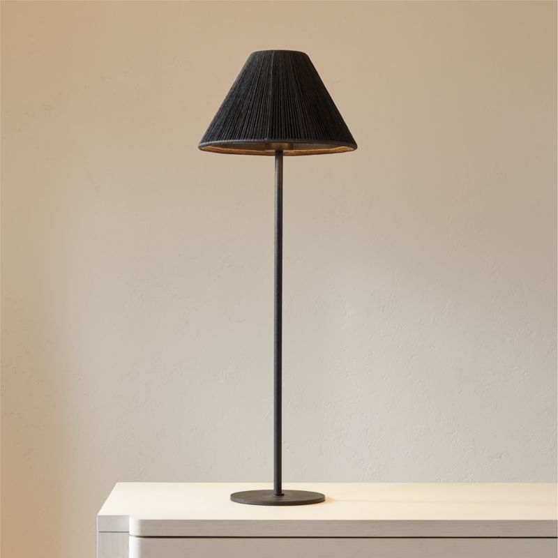Slight Table Lamp with Black Shade - Image 1