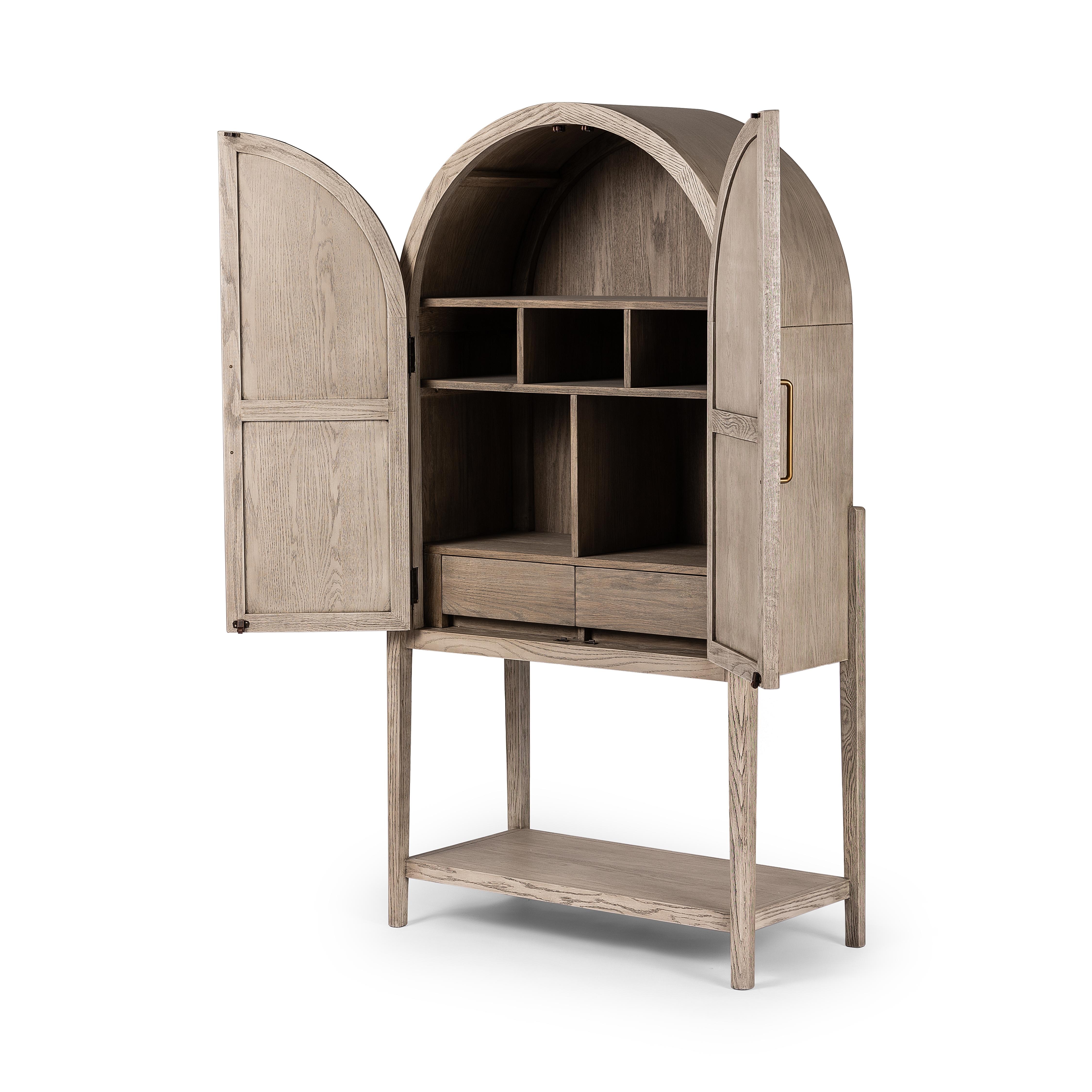 Tolle Bar Cabinet - Rustic White Solid - Image 3