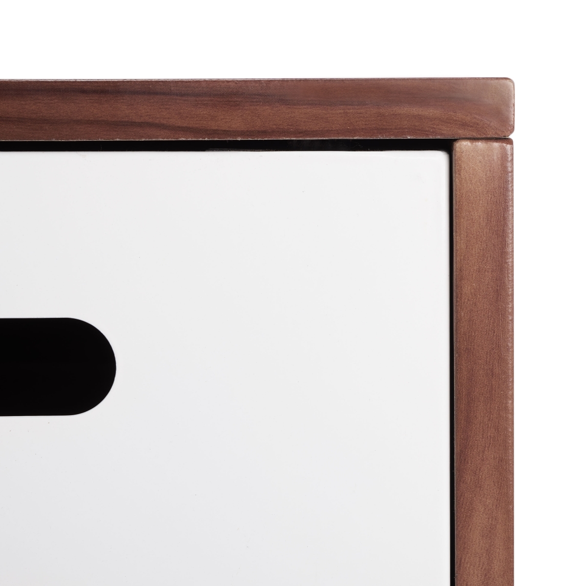 Shiloh Media Stand - White / Walnut - Safavieh - Image 2