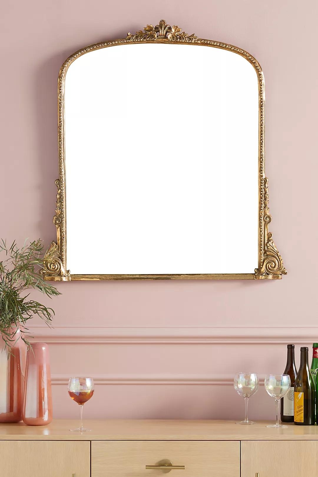 Gleaming Primrose Mirror, Gold, 3' - Image 0