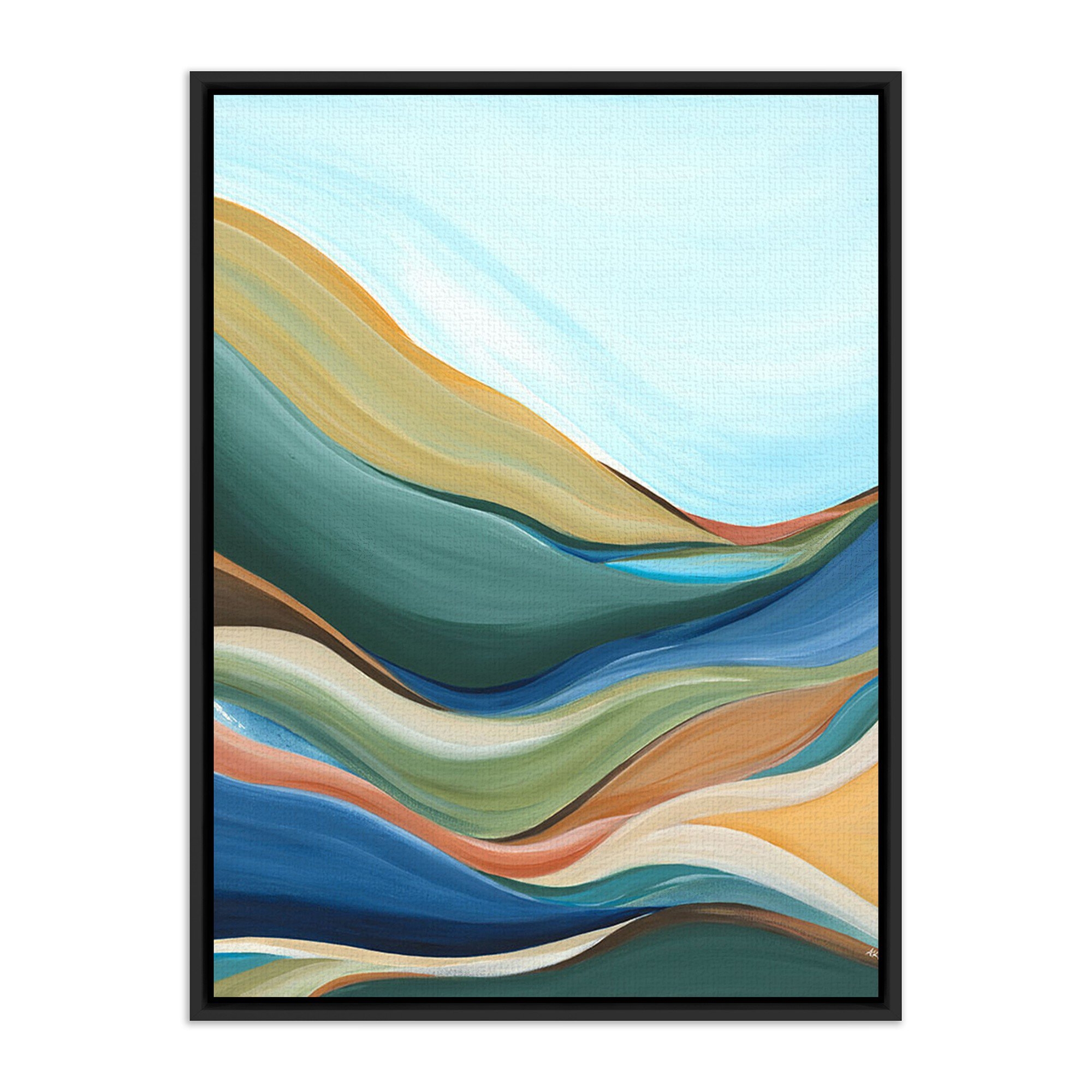 Trail To Teal Lake by Ahn Hee Strain - Black Maple Floater - Image 0