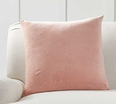 Velvet w/ Linen Pillow Cover, 20", Blush - Image 0