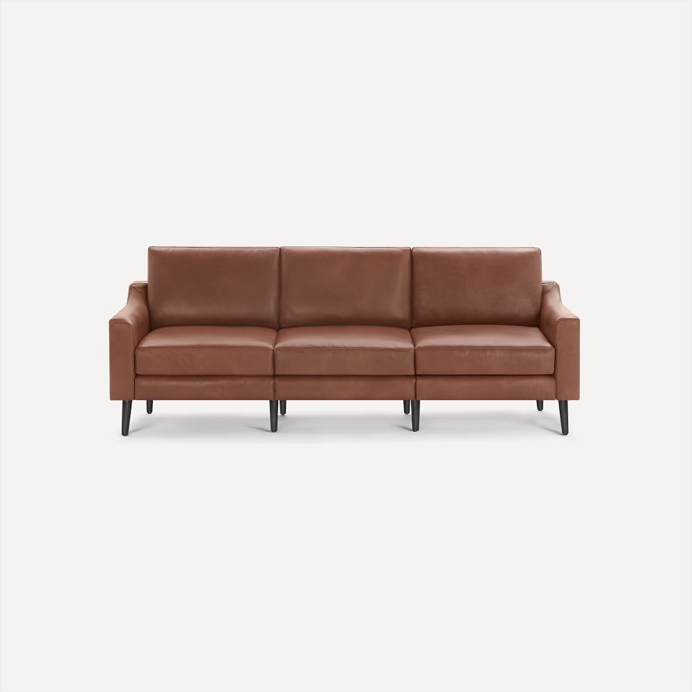Nomad Slope Leather Sofa, Chestnut, Ebony Wood - Image 0