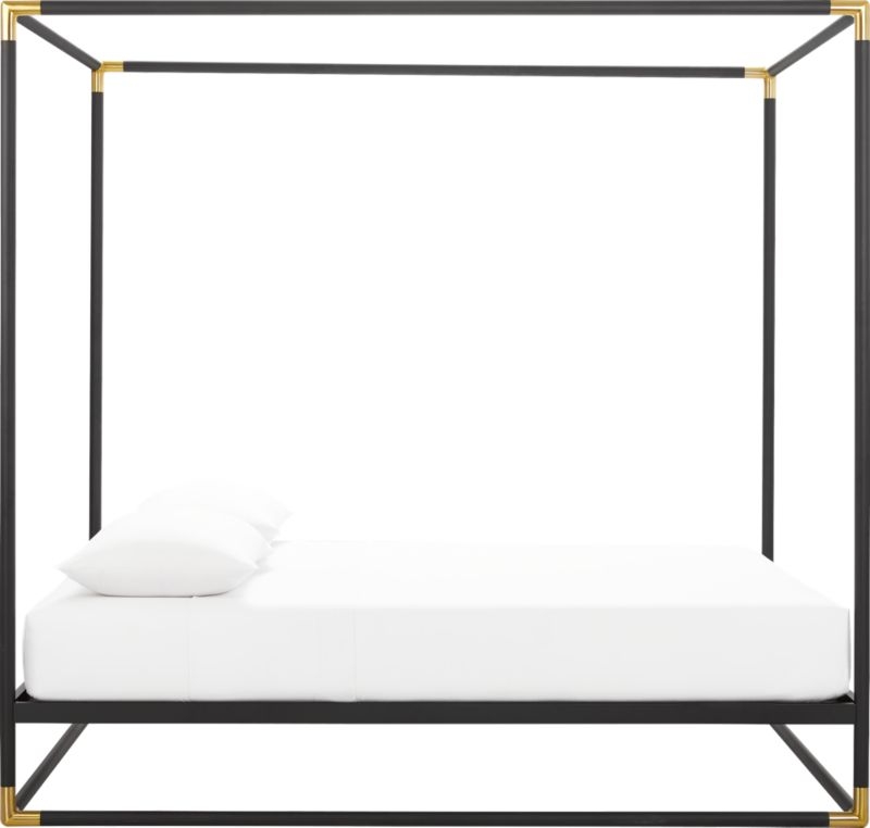 Frame Black Iron California King Canopy Bed - Image 3