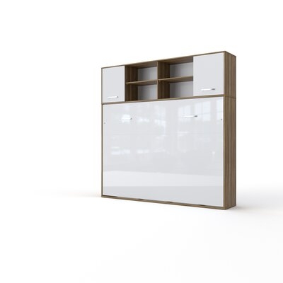 Invento Horizontal Wall Bed, European Full Size With A Cabinet On Top - Image 0