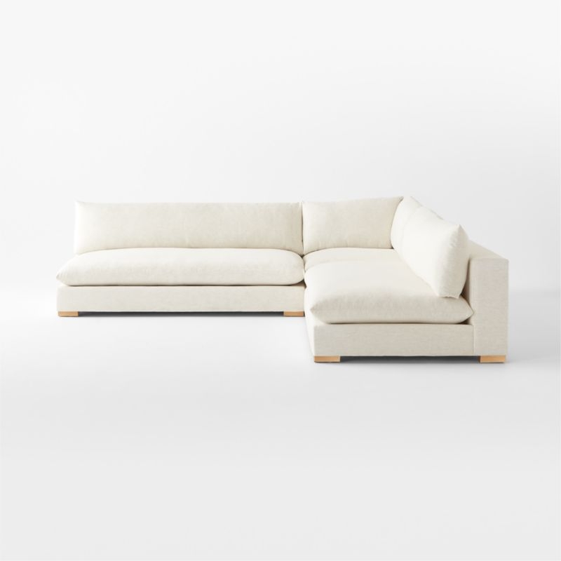 Deseo 3-Piece L-Shaped White Performance Fabric Deep Depth Sectional Sofa with Loveseat - Image 2