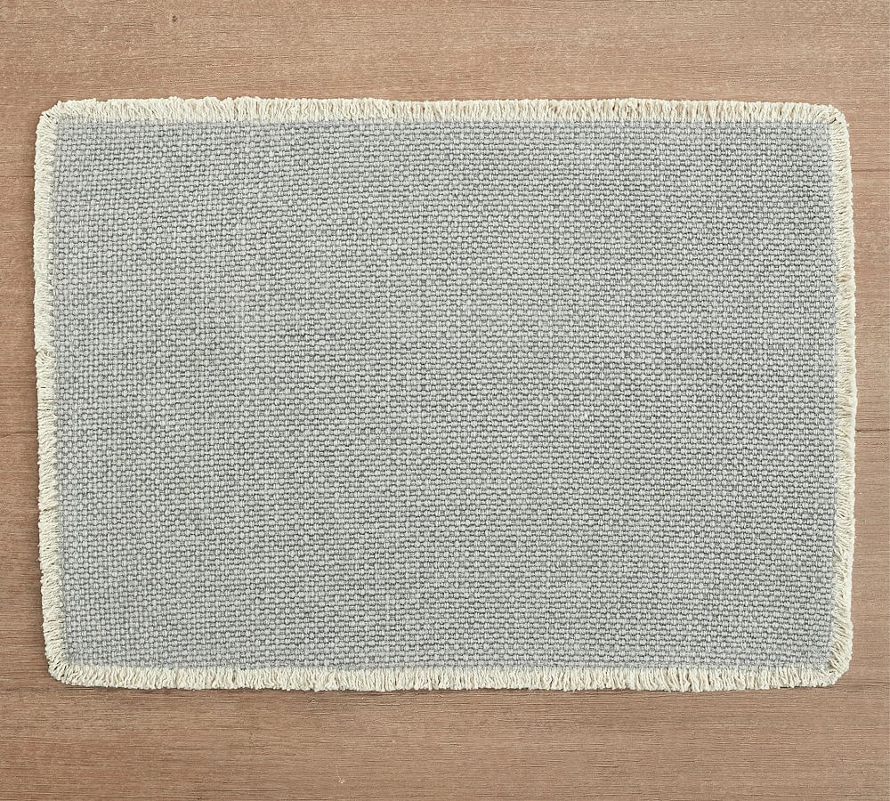 Mason Cotton Fringe Placemats, Set of 4 - Dusty Blue - Image 0