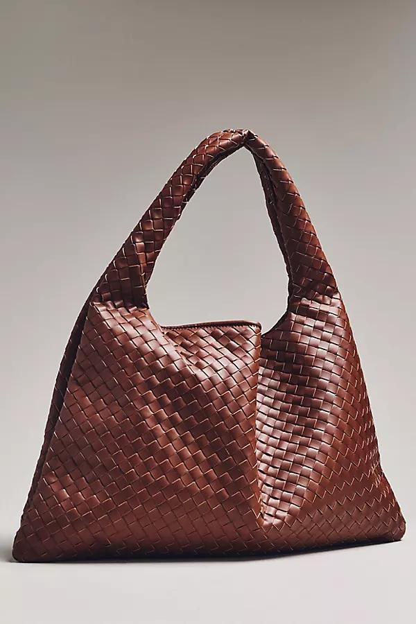 Woven Faux Leather Oversized Slouchy Tote - Image 0
