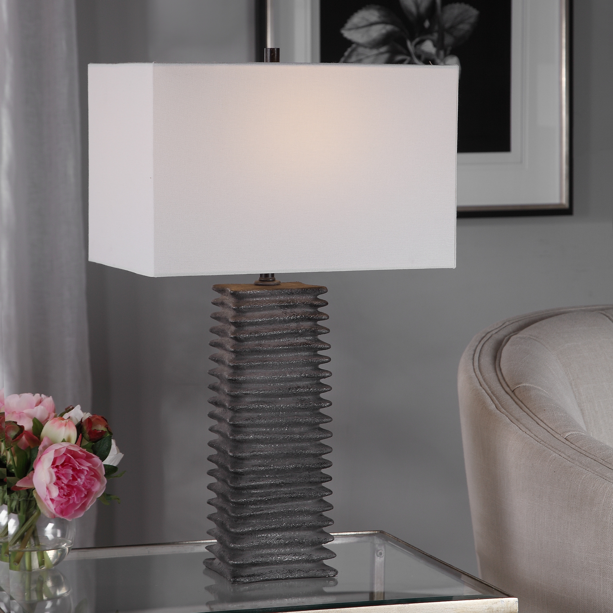 Sanderson Metallic Charcoal Table Lamp - Image 0