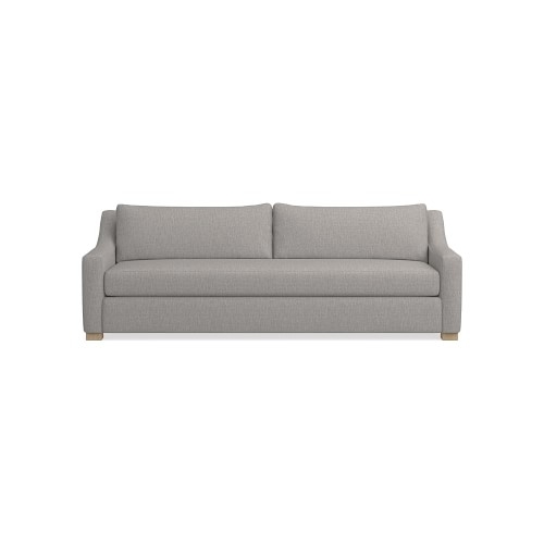 Ghent Slope Arm 96 Sofa, Standard Cushion, Perennials Performance Melange Weave, Fog, Natural Leg - Image 0