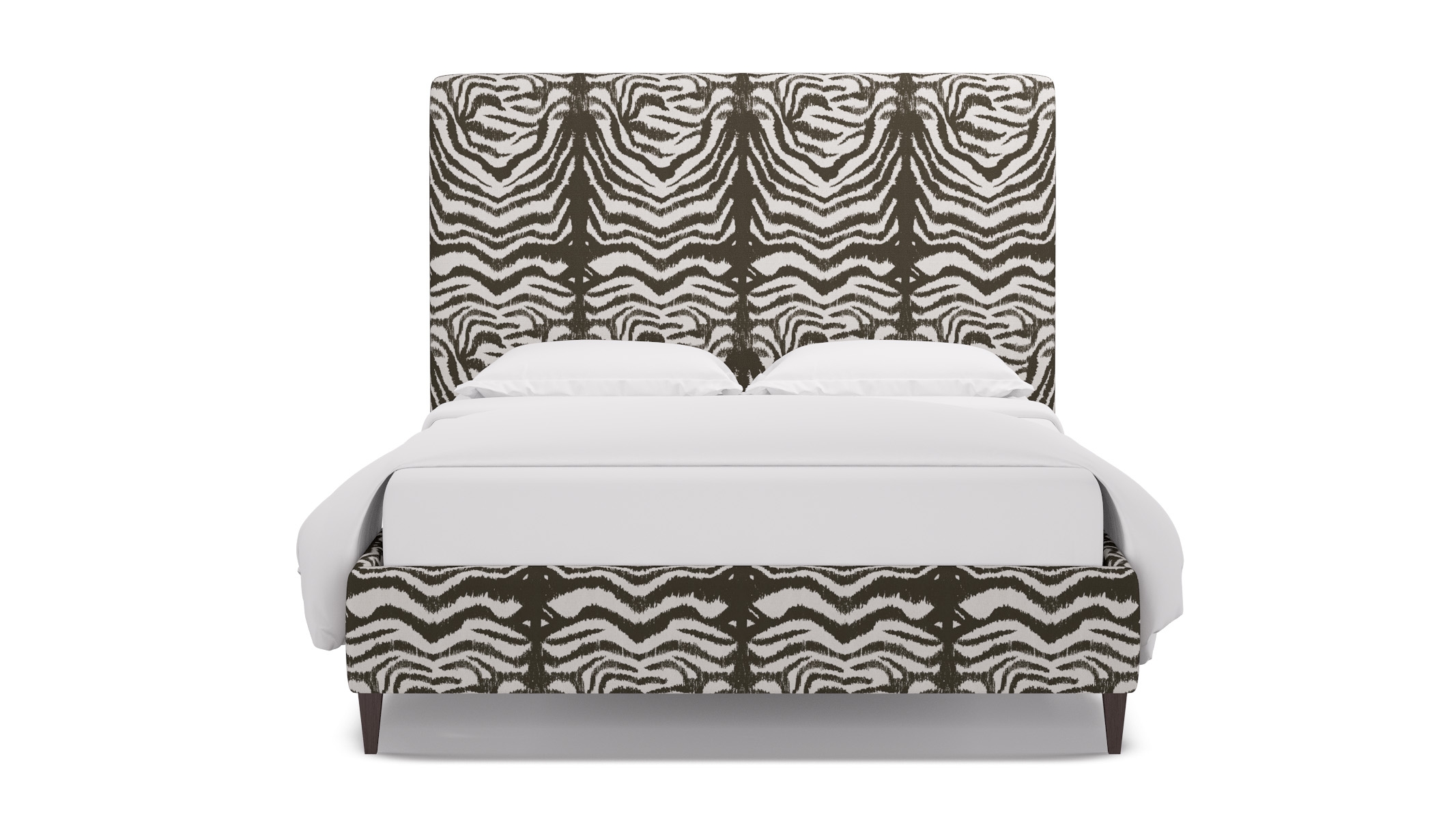 Classic Bed, Zebra, Espresso Square Tapered Leg, Twin - Image 0