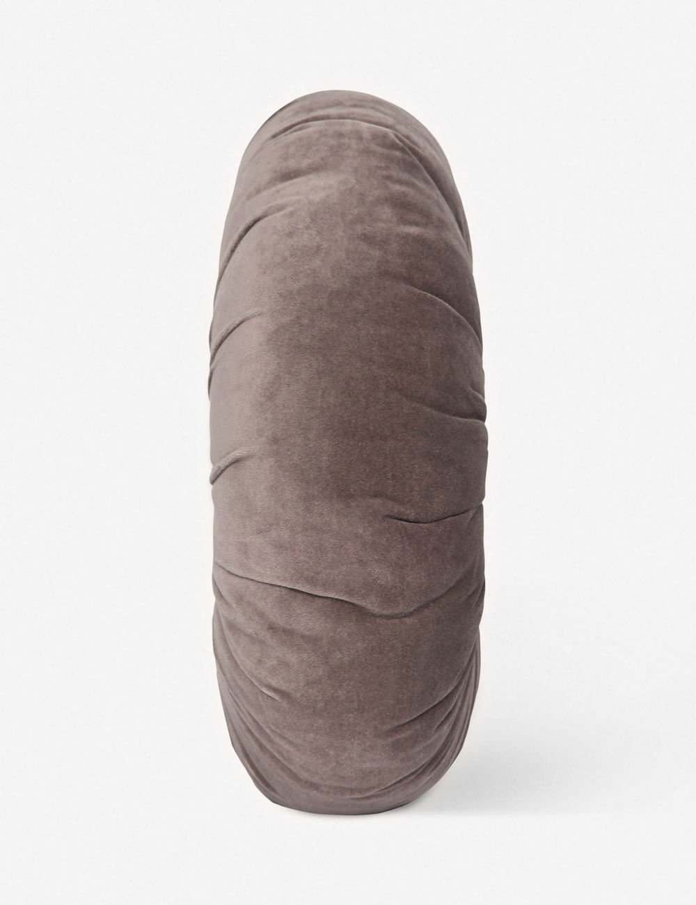 Monroe Velvet Round Pillow, Warm Gray - Image 1