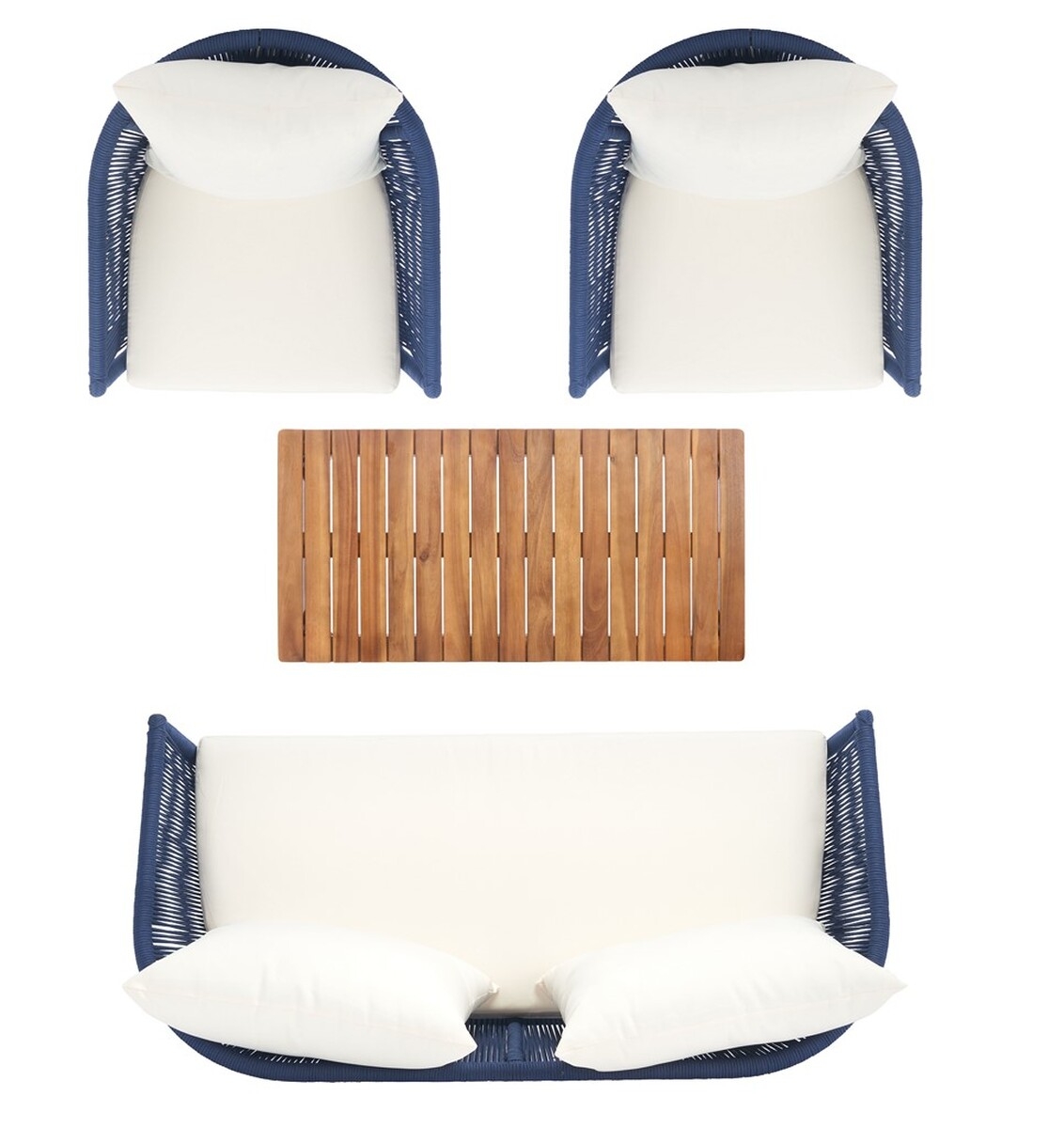 Velso 4 Pc Living Set - Navy/Beige - Safavieh - Image 6