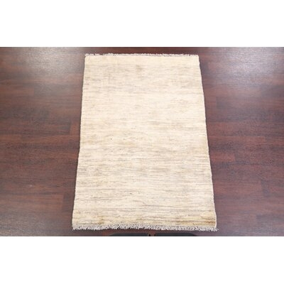 One-of-a-Kind Martins Hand-Knotted New Age Ivory 3'4" x 5' Wool Area Rug - Image 0