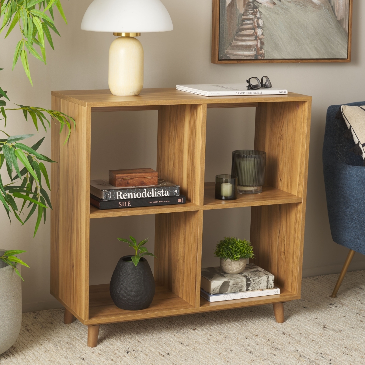 Yona 4 Shelf Accent Table - Brown Oak - Image 1
