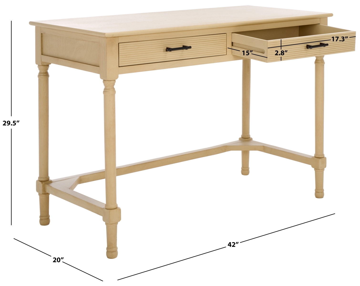 Layce 2 Drawer Desk - Natural - Safavieh - Image 9